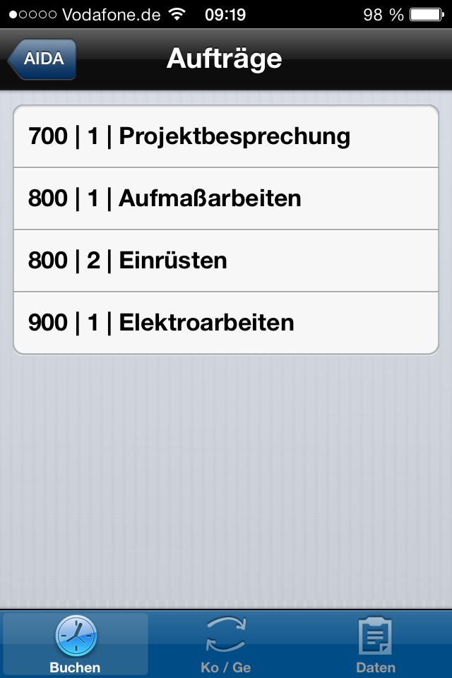 Auftragsbuchungen